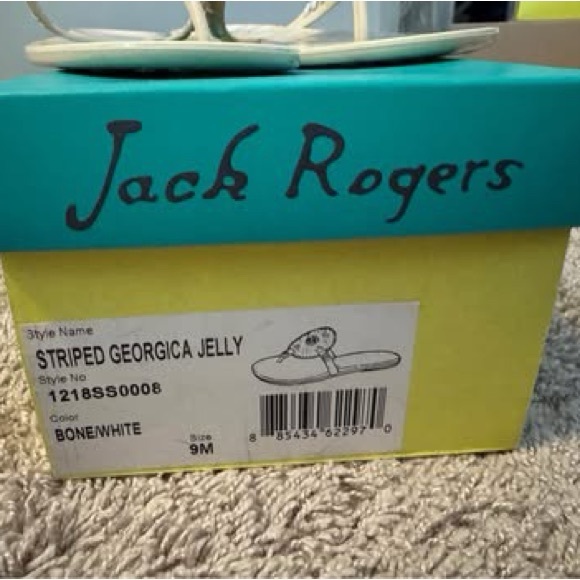 Jack Rogers Bone and White Striped Sandals - Picture 4 of 6